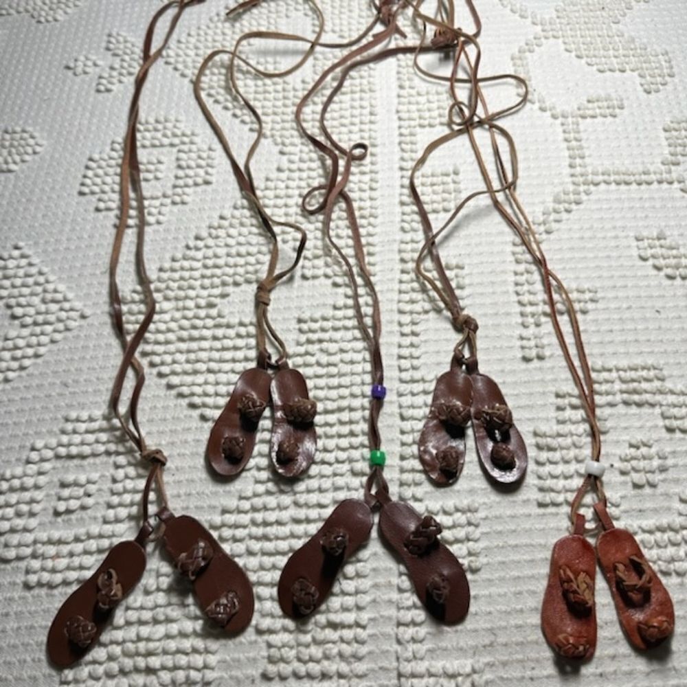 J237 Bulk Bundle of 5 Leather Sandal Necklaces
